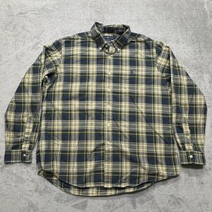 Ralph Lauren Custom Fit Button Down Long Sleeve‎ Plaid Shirt Mens 2XL Yellow